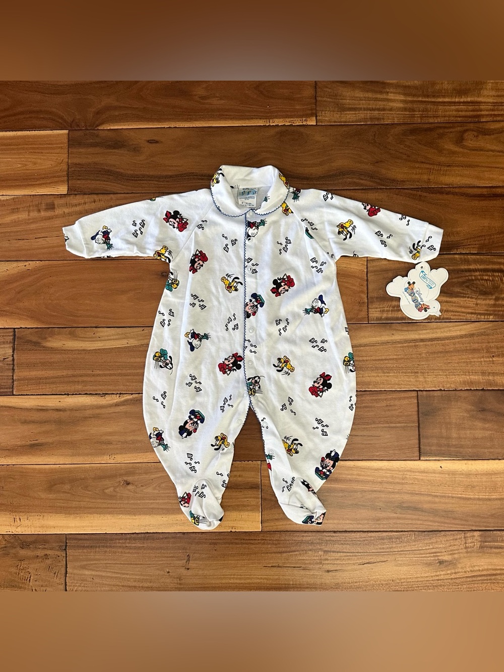Vintage 80s Disney Babies Mickey Minnie Onesie 18M NWT